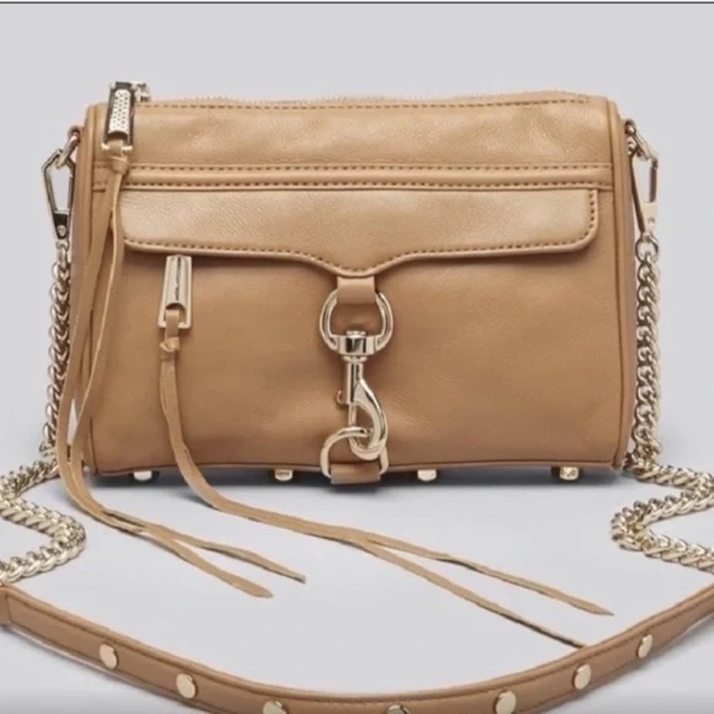 Rebecca Minkoff Mini Mac Tan Bag with Chain Detail